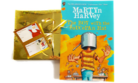 The Boy with the Saucepan Hat by Martyn Harvey pre-wrapped (Gold Foil & Bow)